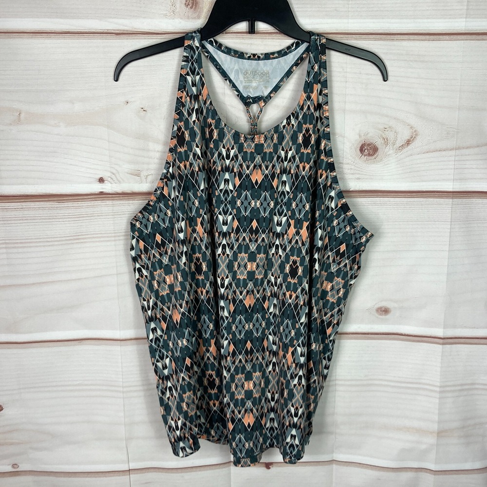 Outdoor Research Top Women XL Geometric Chain Reaction Tank Racerback Sleeveless
